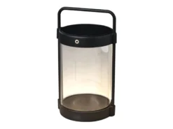 Akku Tischleuchte CROTONE per Solar & USB aufladbar, Schwarz Höhe 30cm