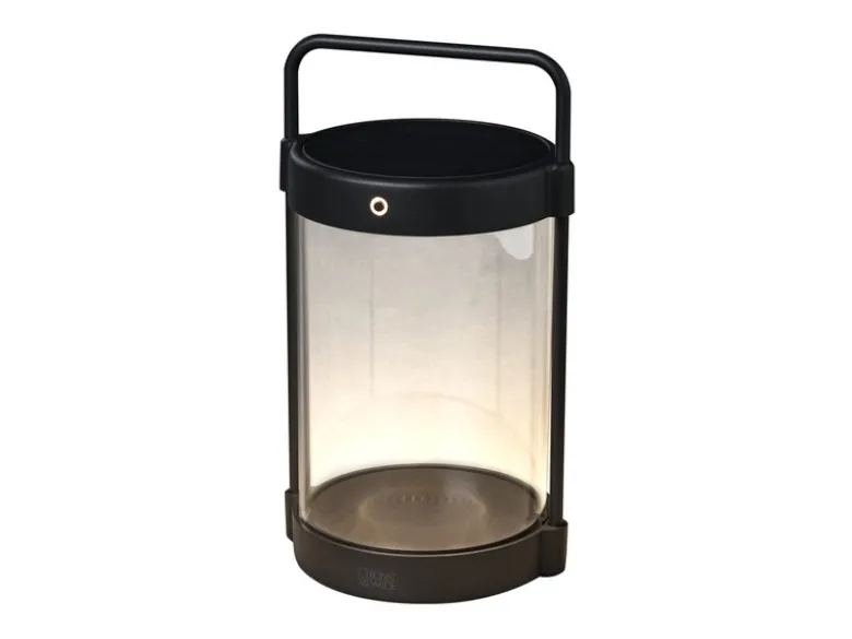 Akku Tischleuchte CROTONE per Solar & USB aufladbar, Schwarz Höhe 30cm