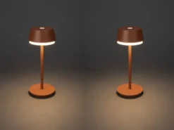 Akku Tischleuchte 2er Set für Outdoor dimmbar, kabellos in Terracotta, 30cm
