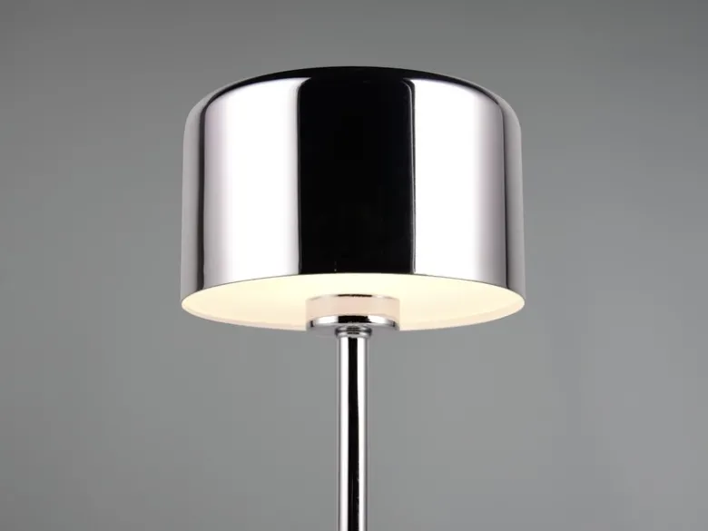 Akku Tischleuchte JEFF per USB aufladbar, Sensordimmer, Silber Chrom, H: 30cm