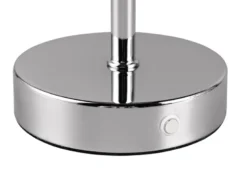 Akku Tischleuchte JEFF per USB aufladbar, Sensordimmer, Silber Chrom, H: 30cm