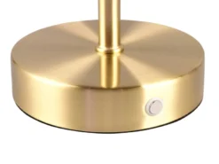 Akku Tischleuchte JEFF per USB aufladbar, Sensordimmer, Messing matt, H: 30cm