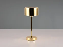 Akku Tischleuchte JEFF per USB aufladbar, Sensordimmer, Messing poliert, H: 30cm