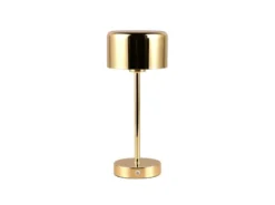 Akku Tischleuchte JEFF per USB aufladbar, Sensordimmer, Messing poliert, H: 30cm