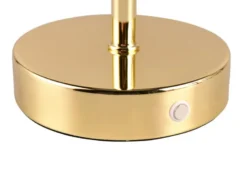 Akku Tischleuchte JEFF per USB aufladbar, Sensordimmer, Messing poliert, H: 30cm