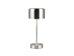 Akku Tischleuchte JEFF per USB aufladbar, Sensordimmer, Silber matt, Höhe 30cm