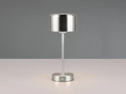 Akku Tischleuchte JEFF per USB aufladbar, Sensordimmer, Silber matt, Höhe 30cm