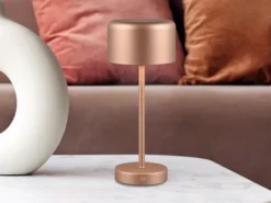 Akku Tischleuchte JEFF per USB aufladbar, Sensordimmer, Coffee, Höhe 30cm