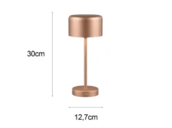 Akku Tischleuchte JEFF per USB aufladbar, Sensordimmer, Coffee, Höhe 30cm