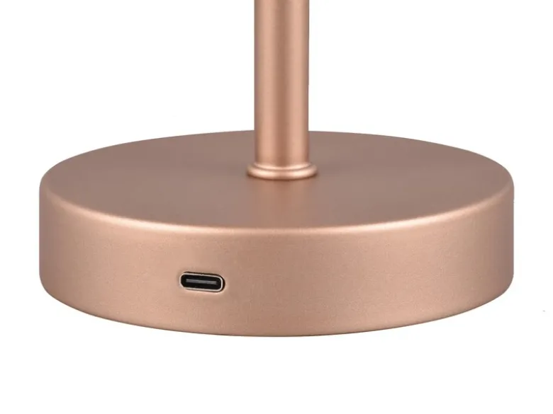 Akku Tischleuchte JEFF per USB aufladbar, Sensordimmer, Coffee, Höhe 30cm