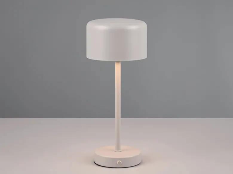 Akku Tischleuchte JEFF per USB aufladbar, Sensordimmer, Hellgrau, Höhe 30cm