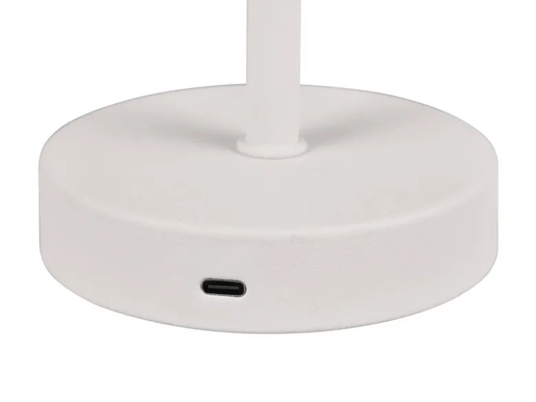 Akku Tischleuchte JEFF per USB aufladbar, Sensordimmer, Hellgrau, Höhe 30cm