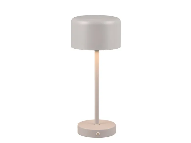 Akku Tischleuchte JEFF per USB aufladbar, Sensordimmer, Hellgrau, Höhe 30cm