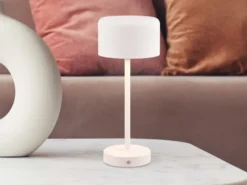 Akku Tischleuchte JEFF per USB aufladbar, Sensordimmer, Weiß, Höhe 30cm