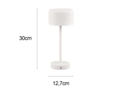 Akku Tischleuchte JEFF per USB aufladbar, Sensordimmer, Weiß, Höhe 30cm