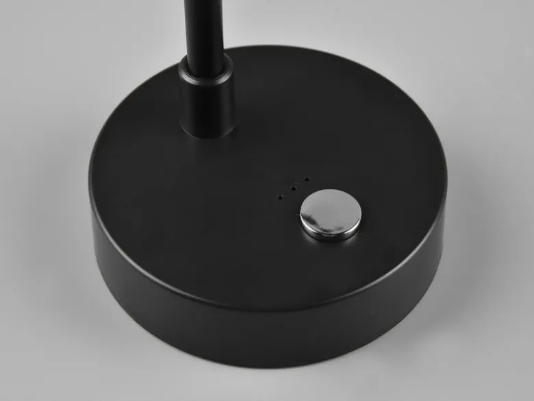 Akku Tischleuchte LENNY per USB aufladbar Sensordimmer Schwarz, 28cm