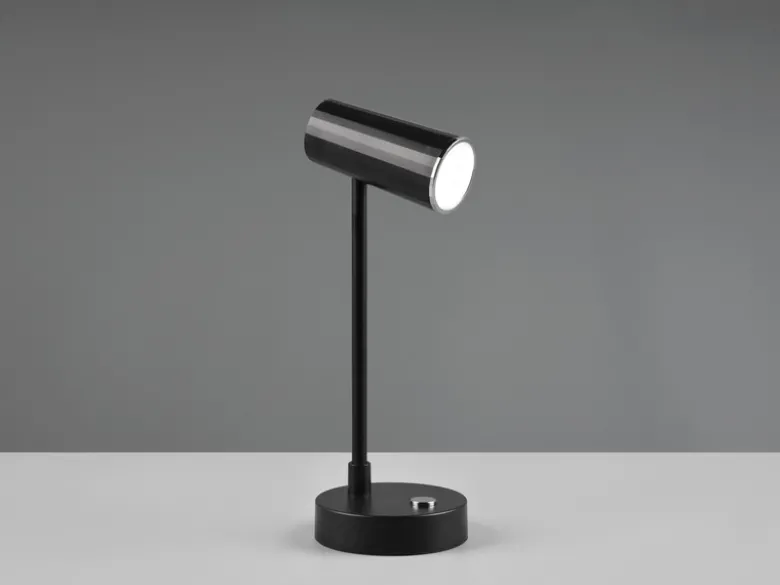 Akku Tischleuchte LENNY per USB aufladbar Sensordimmer Schwarz, 28cm