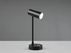 Akku Tischleuchte LENNY per USB aufladbar Sensordimmer Schwarz, 28cm