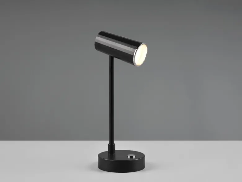 Akku Tischleuchte LENNY per USB aufladbar Sensordimmer Schwarz, 28cm