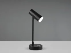 Akku Tischleuchte LENNY per USB aufladbar Sensordimmer Schwarz, 28cm