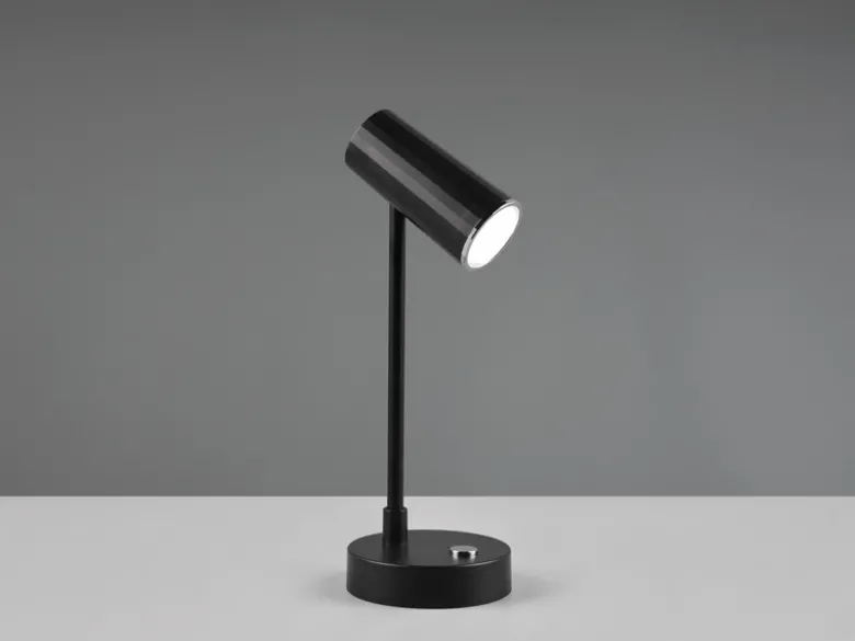 Akku Tischleuchte LENNY per USB aufladbar Sensordimmer Schwarz, 28cm