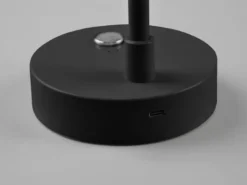 Akku Tischleuchte LENNY per USB aufladbar Sensordimmer Schwarz, 28cm