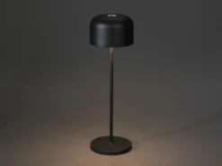 Akku Tischleuchte LILLE per USB aufladbar, Schwarz Höhe 36cm