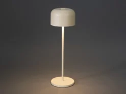 Akku Tischleuchte LILLE per USB aufladbar, Beige Höhe 36cm