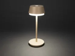 Akku Tischleuchte LYON für Outdoor dimmbar, kabellos in Sandfarben, 30cm
