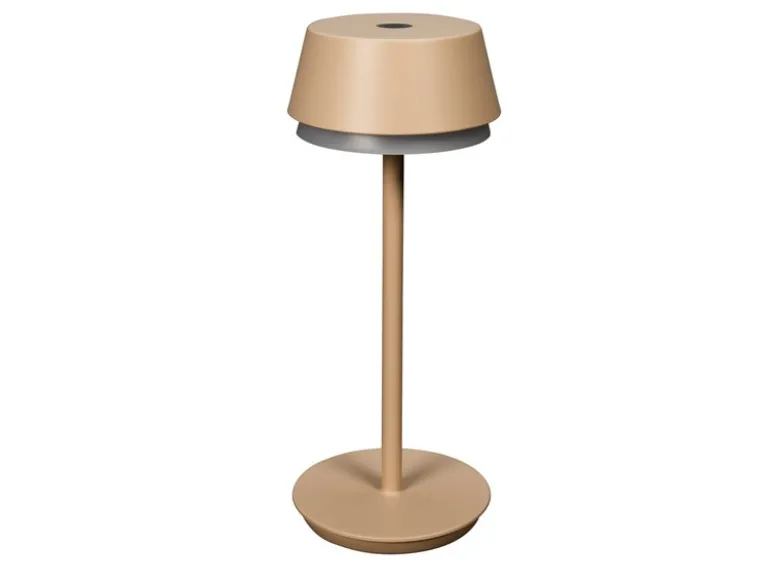 Akku Tischleuchte LYON für Outdoor dimmbar, kabellos in Sandfarben, 30cm
