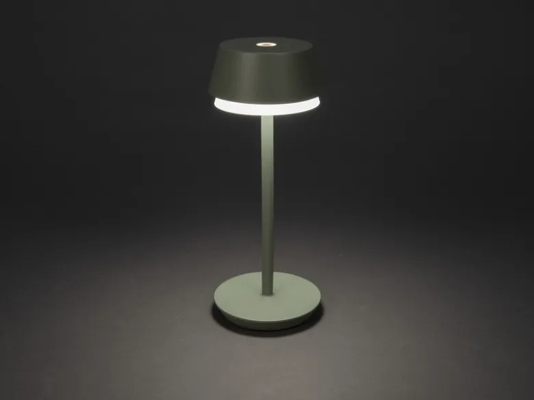 Akku Tischleuchte LYON für Outdoor dimmbar, kabellos in Mintgrün, 30cm