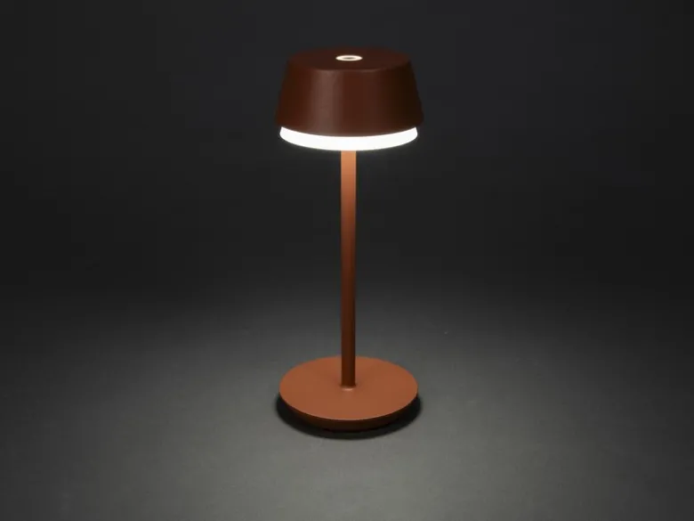 Akku Tischleuchte LYON für Outdoor dimmbar, kabellos in Terracotta, 30cm