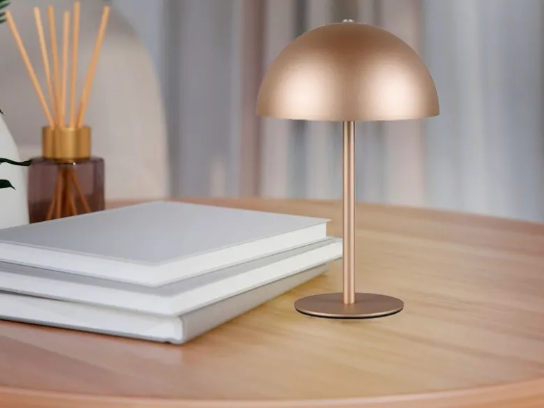 Akku Tischleuchte MUNOZ Coffee dimmbar & per USB aufladbar, Höhe 21cm