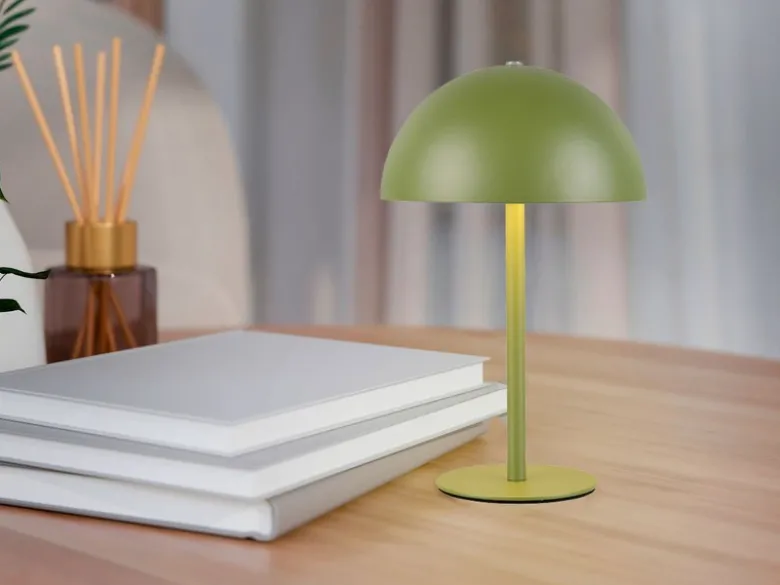 Akku Tischleuchte MUNOZ Grün dimmbar & per USB aufladbar, Höhe 21cm