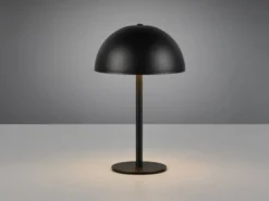 Akku Tischleuchte MUNOZ Schwarz dimmbar & per USB aufladbar, Höhe 21cm
