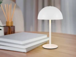 Akku Tischleuchte MUNOZ Weiß dimmbar & per USB aufladbar, Höhe 21cm