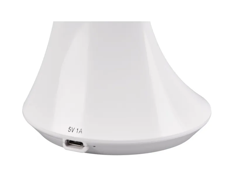 Akku Tischleuchte PATTY Info Panel per USB aufladbar Weiß dimmbar, Höhe 34cm