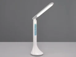 Akku Tischleuchte PATTY Info Panel per USB aufladbar Weiß dimmbar, Höhe 34cm