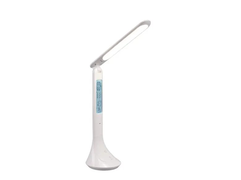 Akku Tischleuchte PATTY Info Panel per USB aufladbar Weiß dimmbar, Höhe 34cm