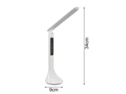 Akku Tischleuchte PATTY Info Panel per USB aufladbar Weiß dimmbar, Höhe 34cm