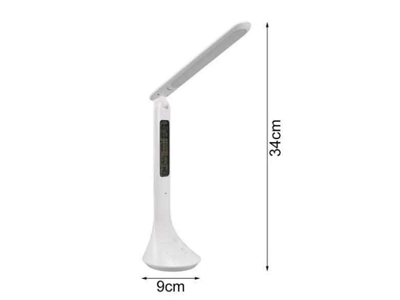 Akku Tischleuchte PATTY Info Panel per USB aufladbar Weiß dimmbar, Höhe 34cm