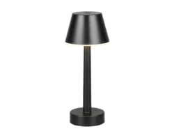 Akku Tischleuchte VIDAL kabellos, dimmbar für Innen & Außen Schwarz, Höhe 24,5cm