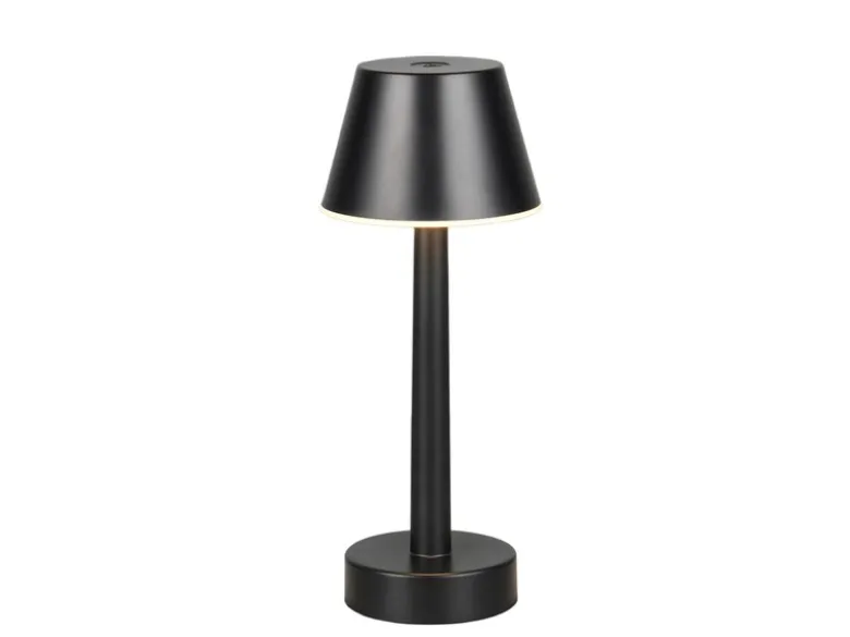 Akku Tischleuchte VIDAL kabellos, dimmbar für Innen & Außen Schwarz, Höhe 24,5cm