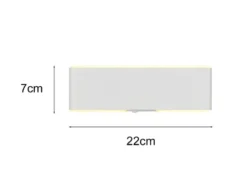 Akku Wandleuchte CONCHITA mit Fernbedienung, per USB aufladbar, Weiß Breite 22cm