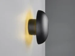 Akku Wandleuchte DAVEY aus Metall Schwarz per USB aufladbar, Ø 15,5cm