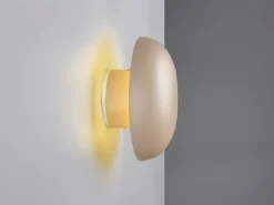 Akku Wandleuchte DAVEY aus Metall Beige per USB aufladbar, Ø 15,5cm