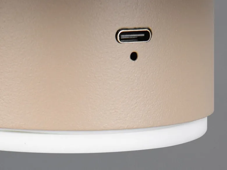 Akku Wandleuchte DAVEY aus Metall Beige per USB aufladbar, Ø 15,5cm