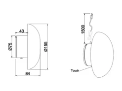 Akku Wandleuchte DAVEY aus Metall Grün per USB aufladbar, Ø 15,5cm