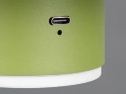 Akku Wandleuchte DAVEY aus Metall Grün per USB aufladbar, Ø 15,5cm