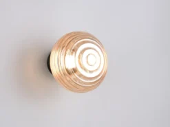 Akku Wandleuchte EARL Glasschirm Bernsteinfarbig dimmbar, Ø 15,5cm